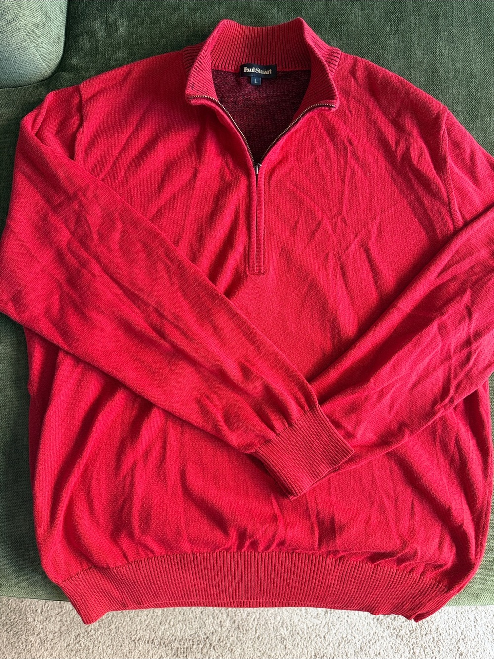 Paul Stuart Men’s Zip-Neck Cotton Sweater